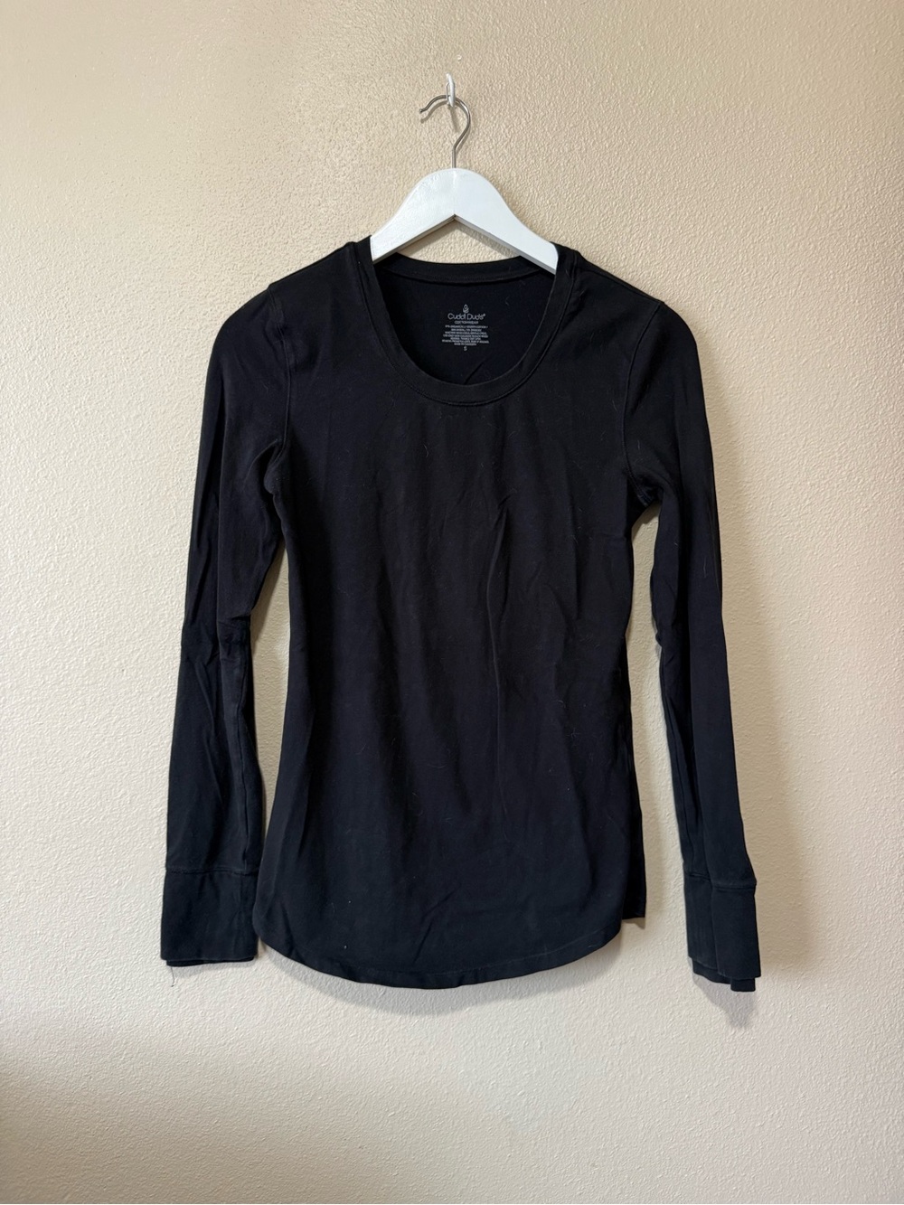 Cuddl Duds Women's Long Sleeve Crewneck Top - Black
